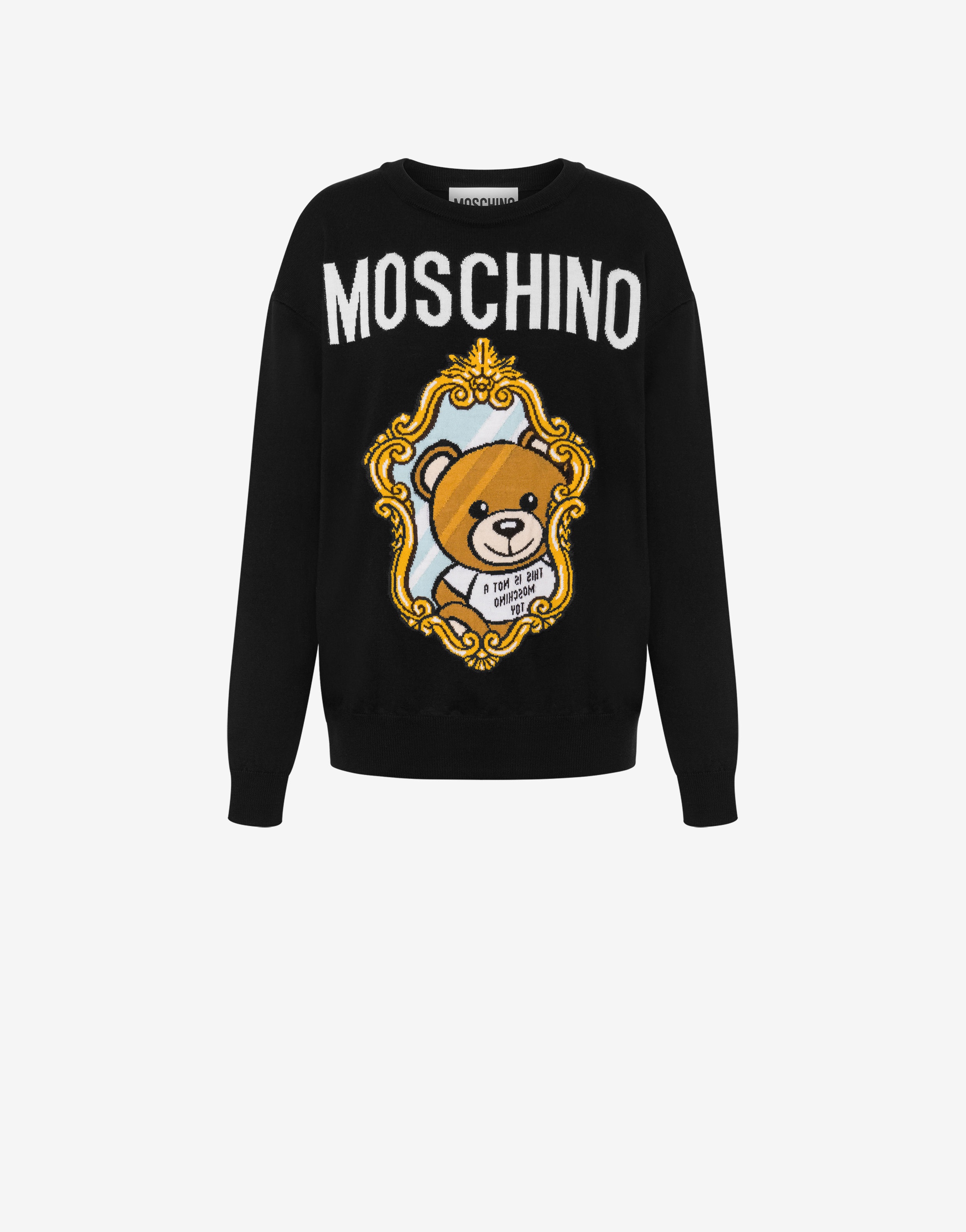 WOOL MIRROR TEDDY BEAR PULLOVER - 1
