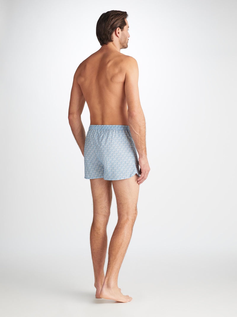 Men's Modern Fit Boxers Ledbury 72 Cotton Batiste Blue - 4