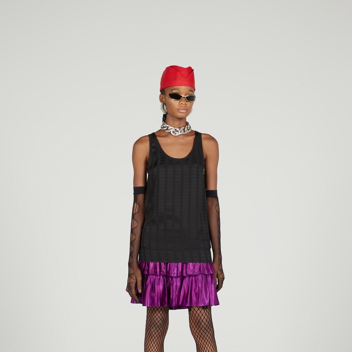 Gucci G Silk crepe Satin Sleeveless Top - 2