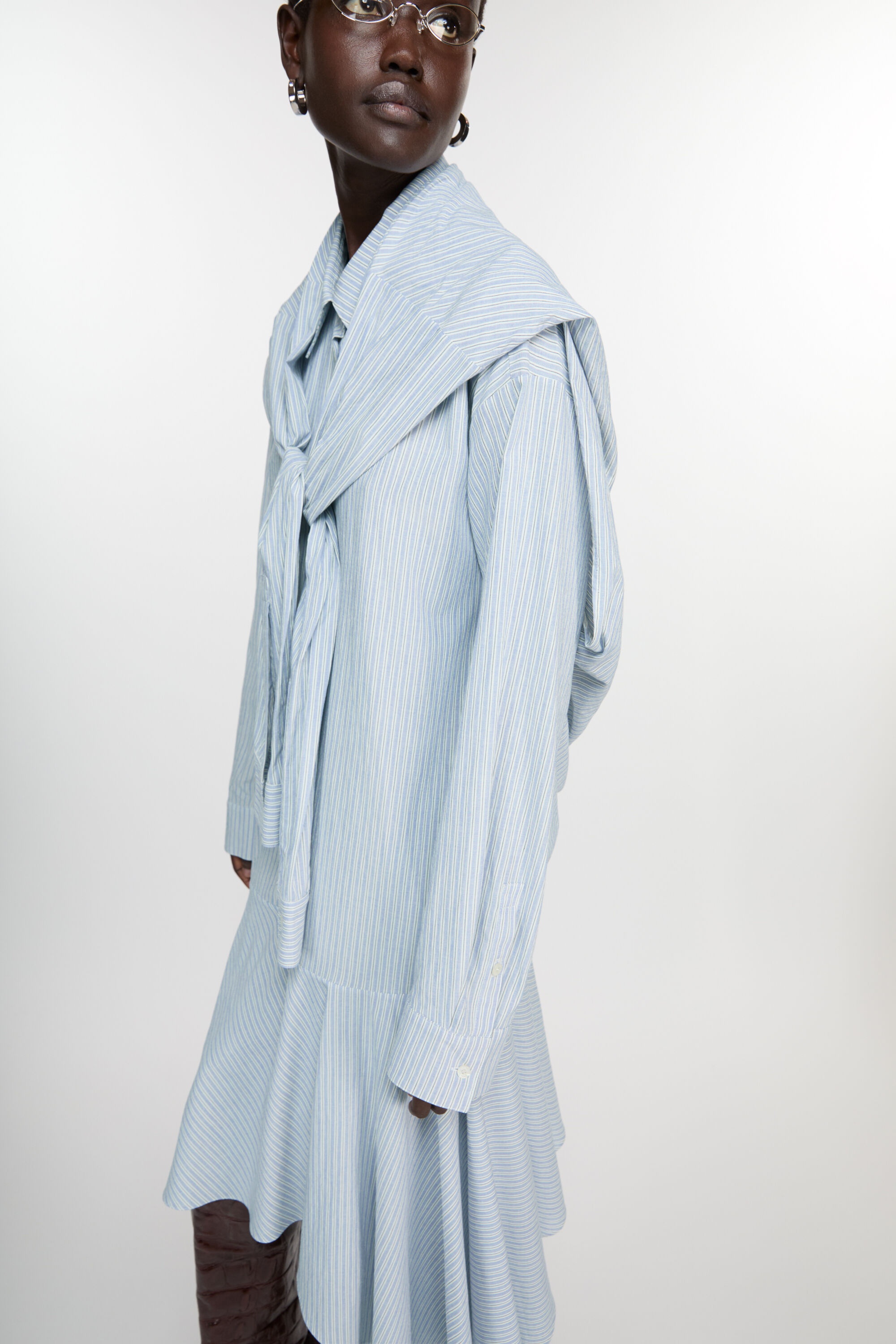 Layered dress - Blue/white - 5
