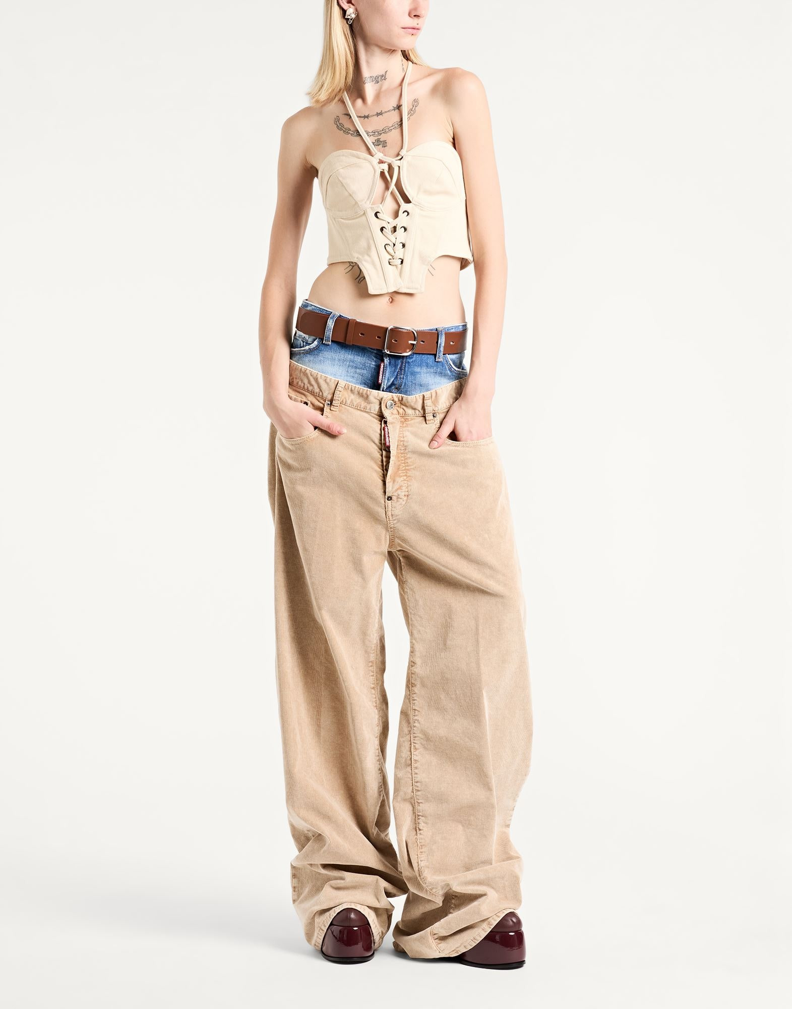 Beige Women's Casual Pants - 2
