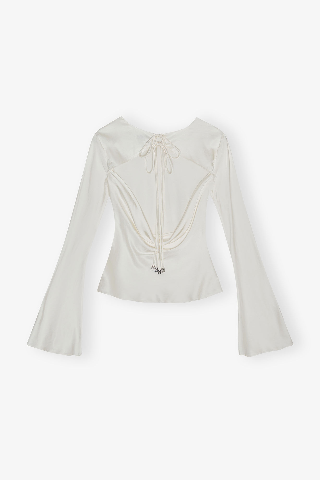 IVORY SATIN BLOUSE - 6