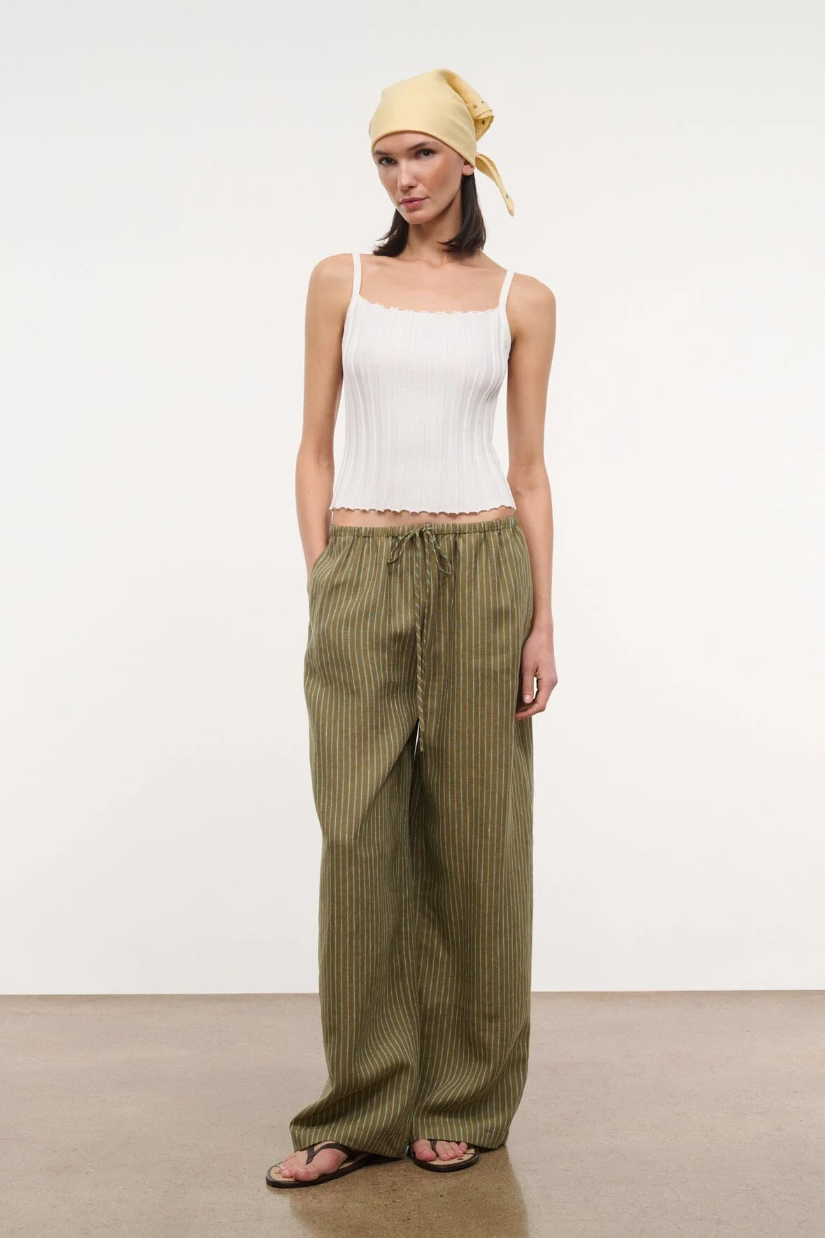 STAUD MATEO LINEN PANT PORTO STRIPE - 1