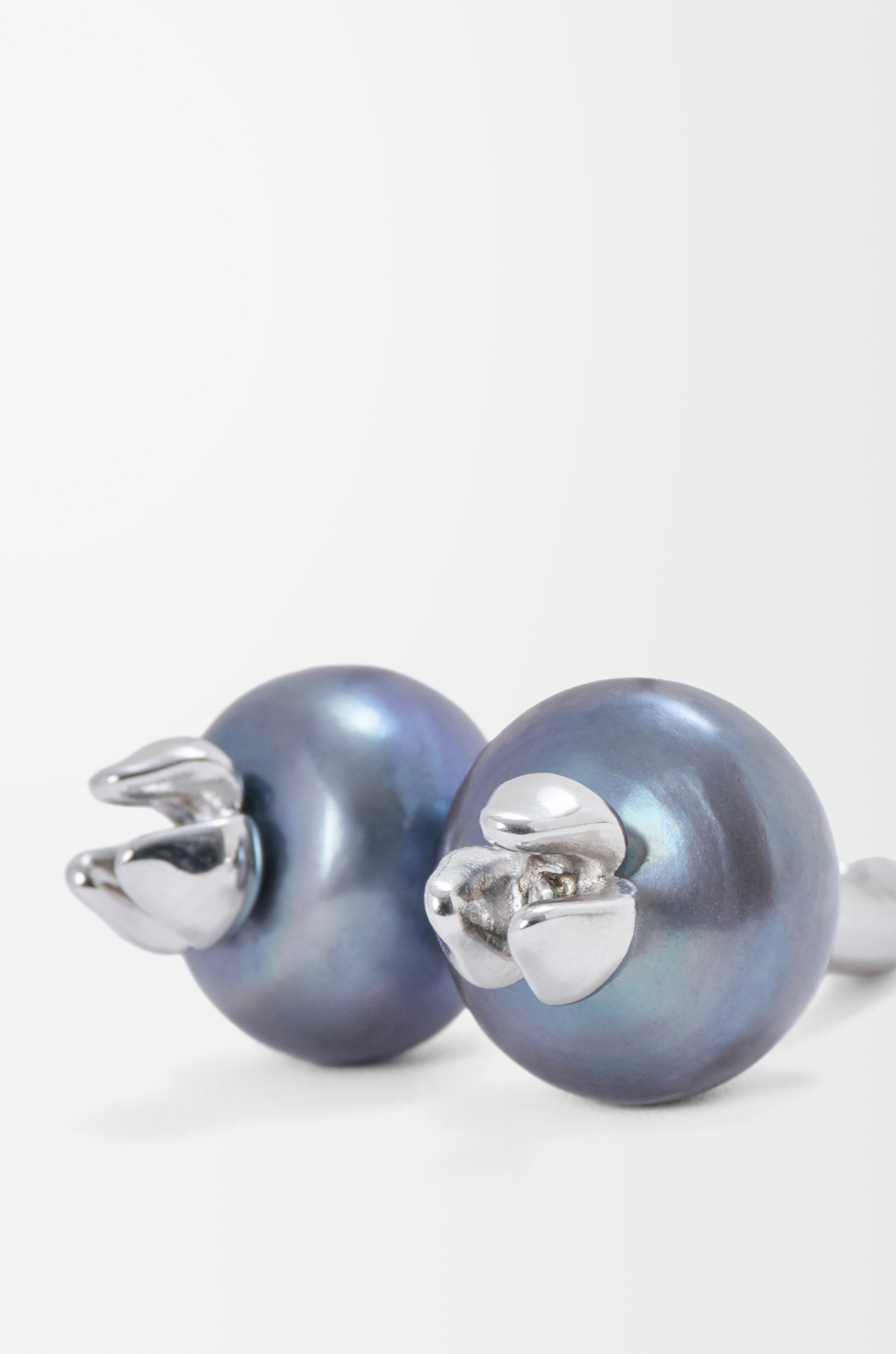 Blueberry earrings in sterling silver and pearl - 3