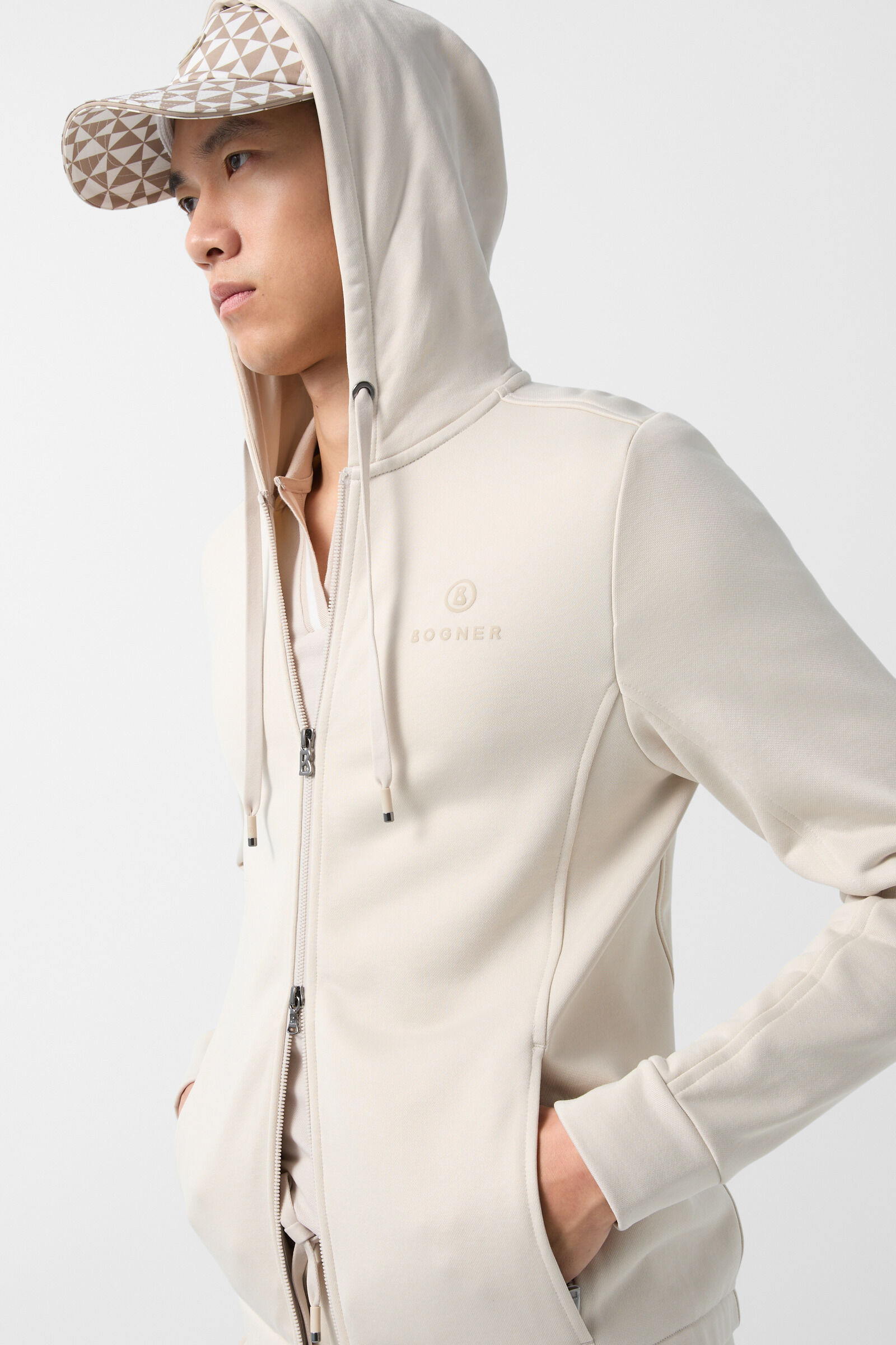 Berto jersey jacket in Sand - 4