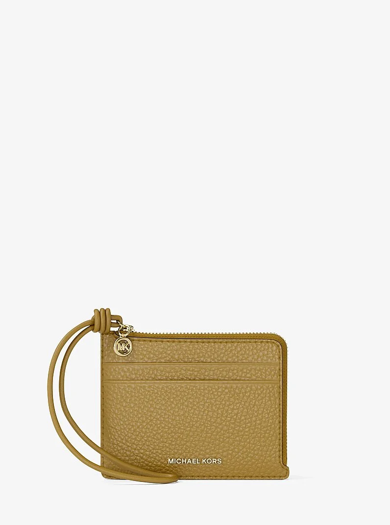 Jet Set Small Pebbled Leather Card Case Wristlet - 1