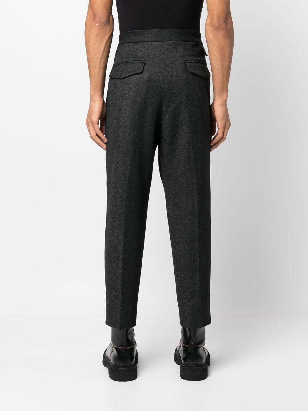 cropped tapered-leg trousers - 4