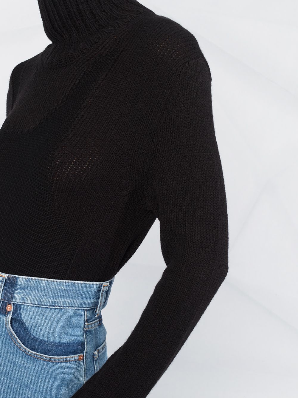 panelled knitted jumper - 5