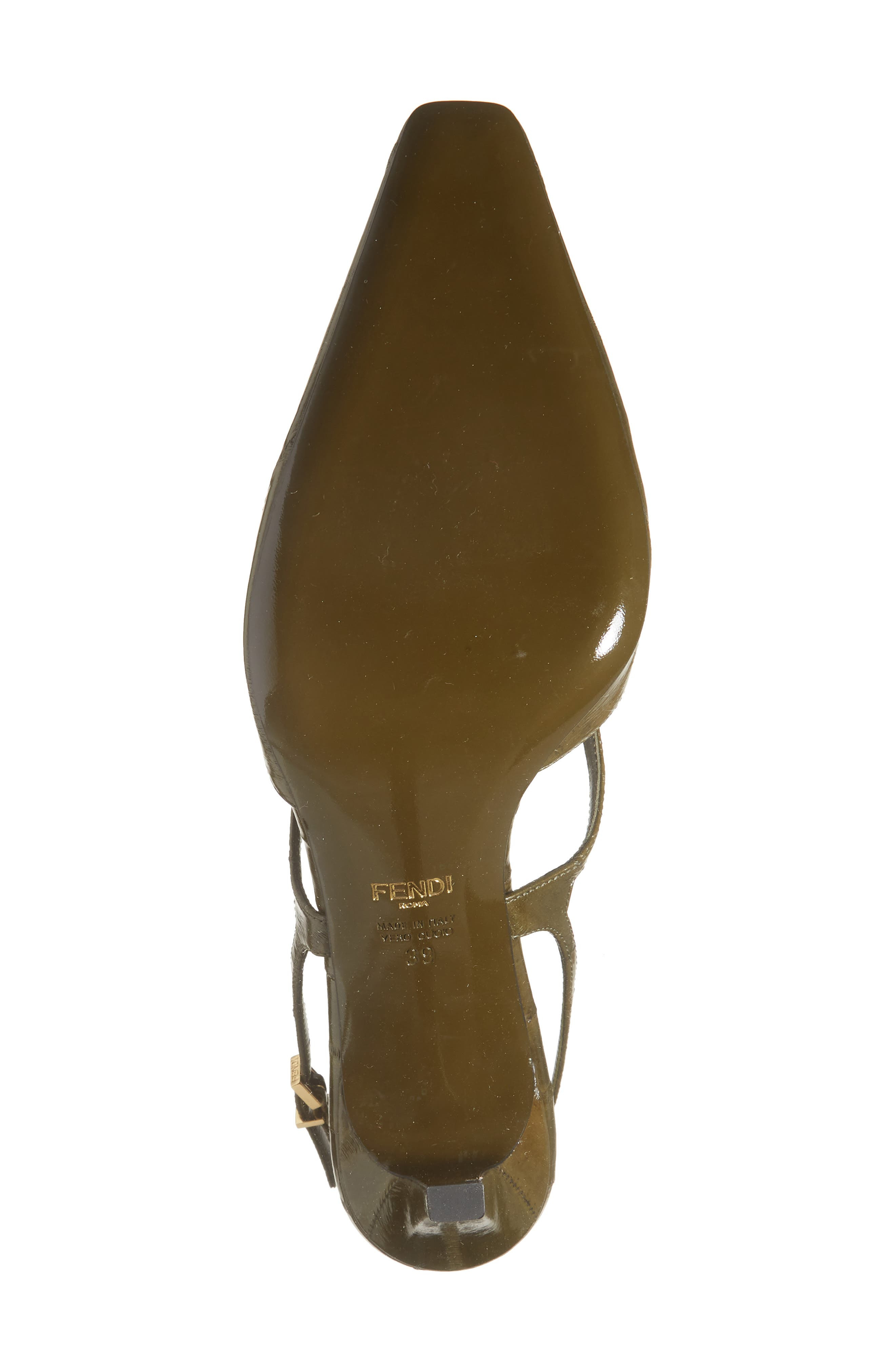 Fendi FFold Genuine Eel Pump in Olive at Nordstrom - 6