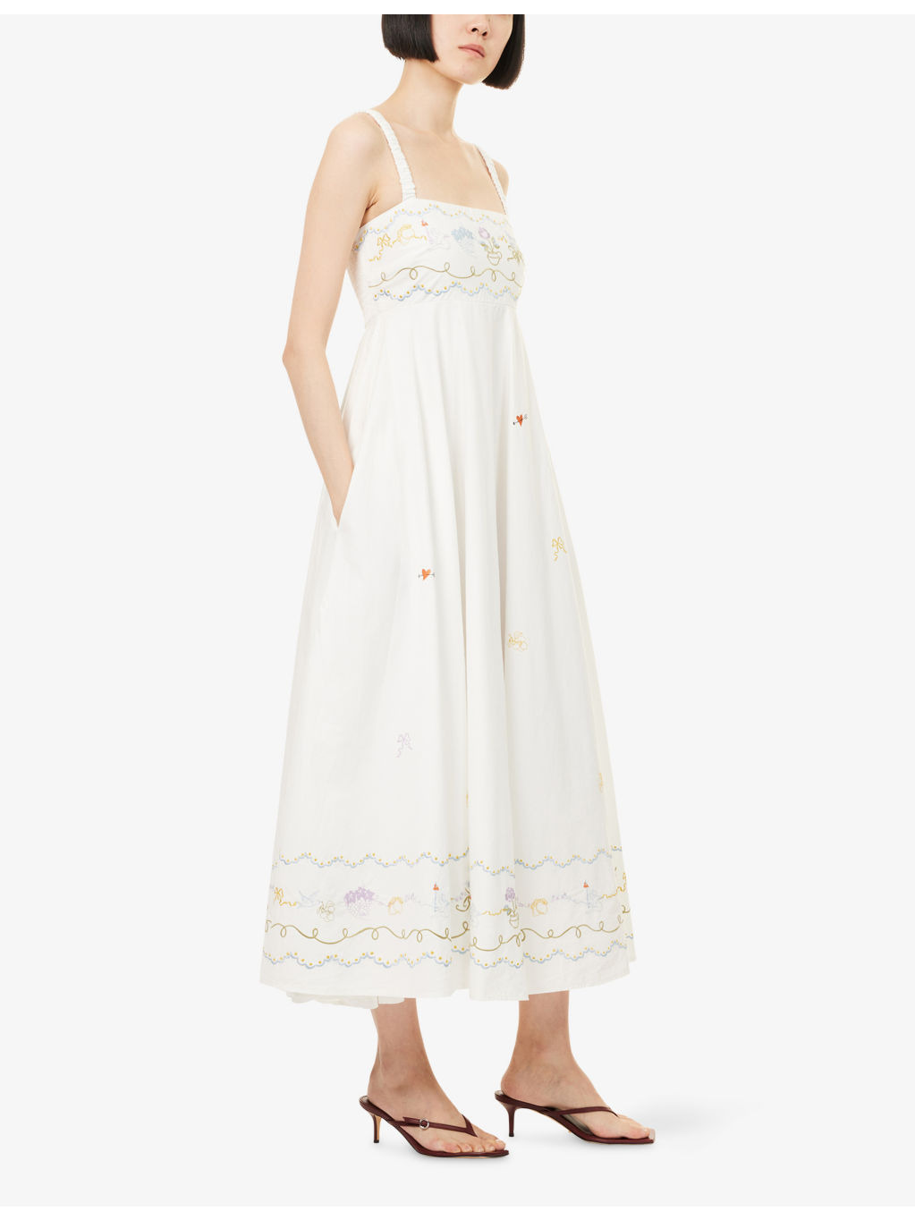 Giulia Embroidered Cotton Midi Dress - 3