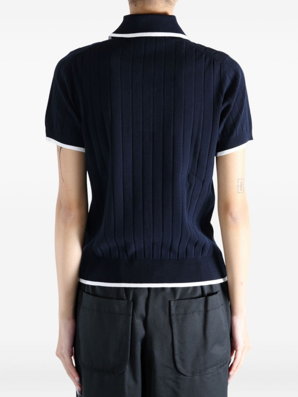 ribbed-knit polo shirt - 4