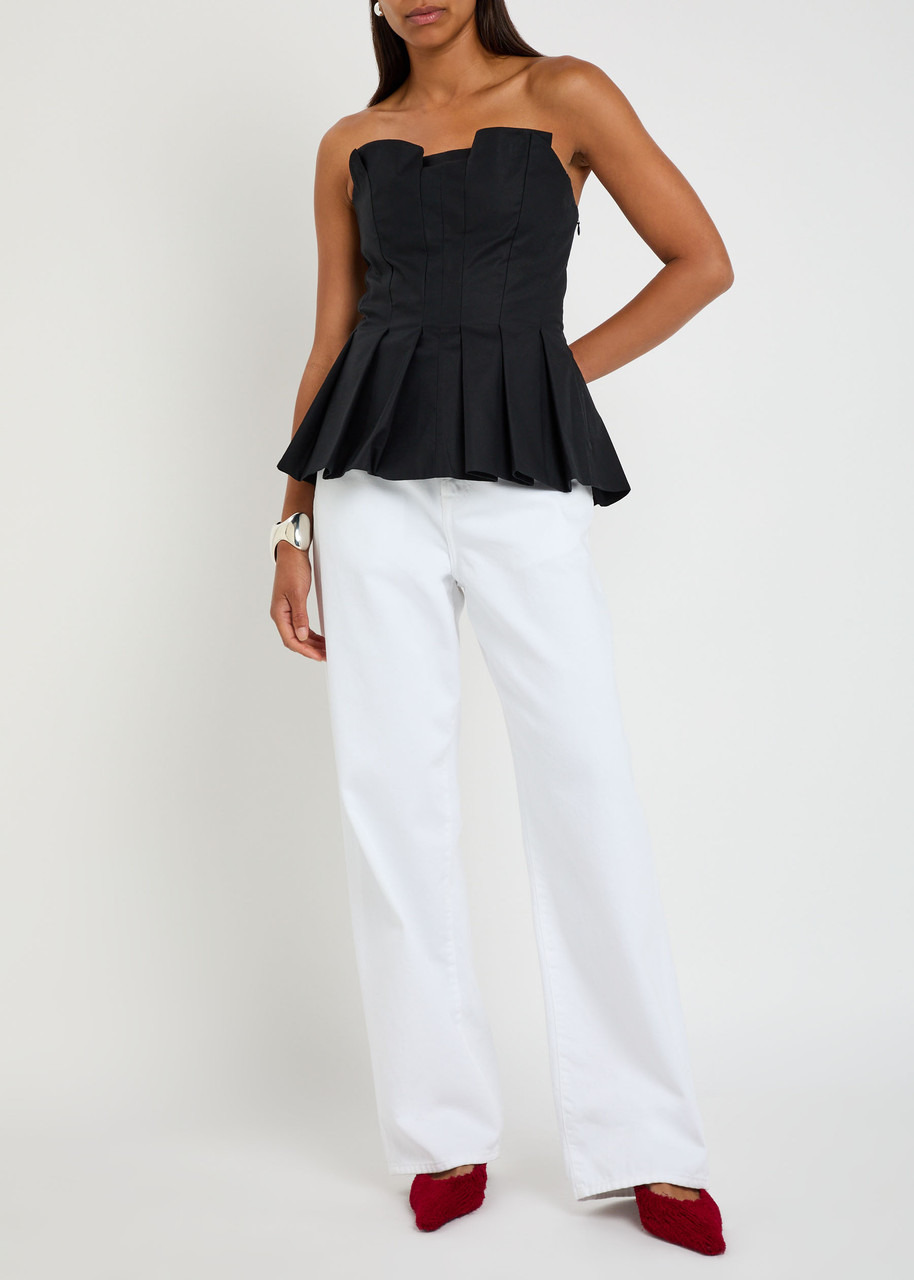 Reformation Ashlyn Pleated Stretch-cotton top - 4