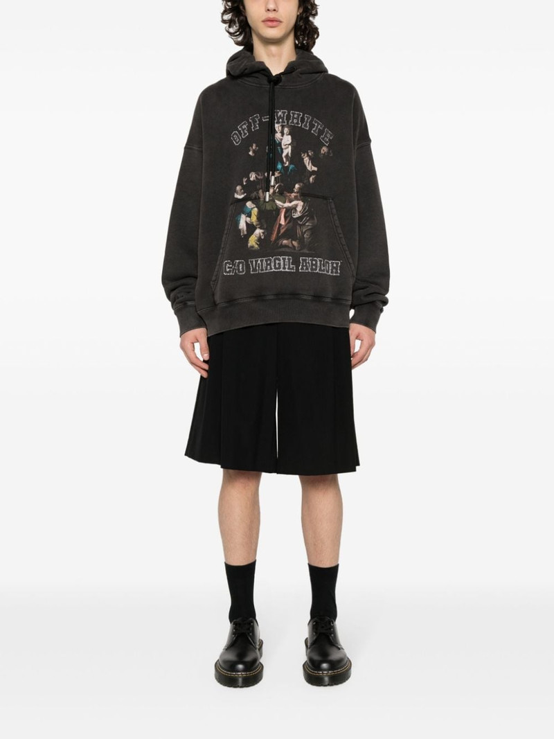 Off-White graphic-print cotton hoodie outlook