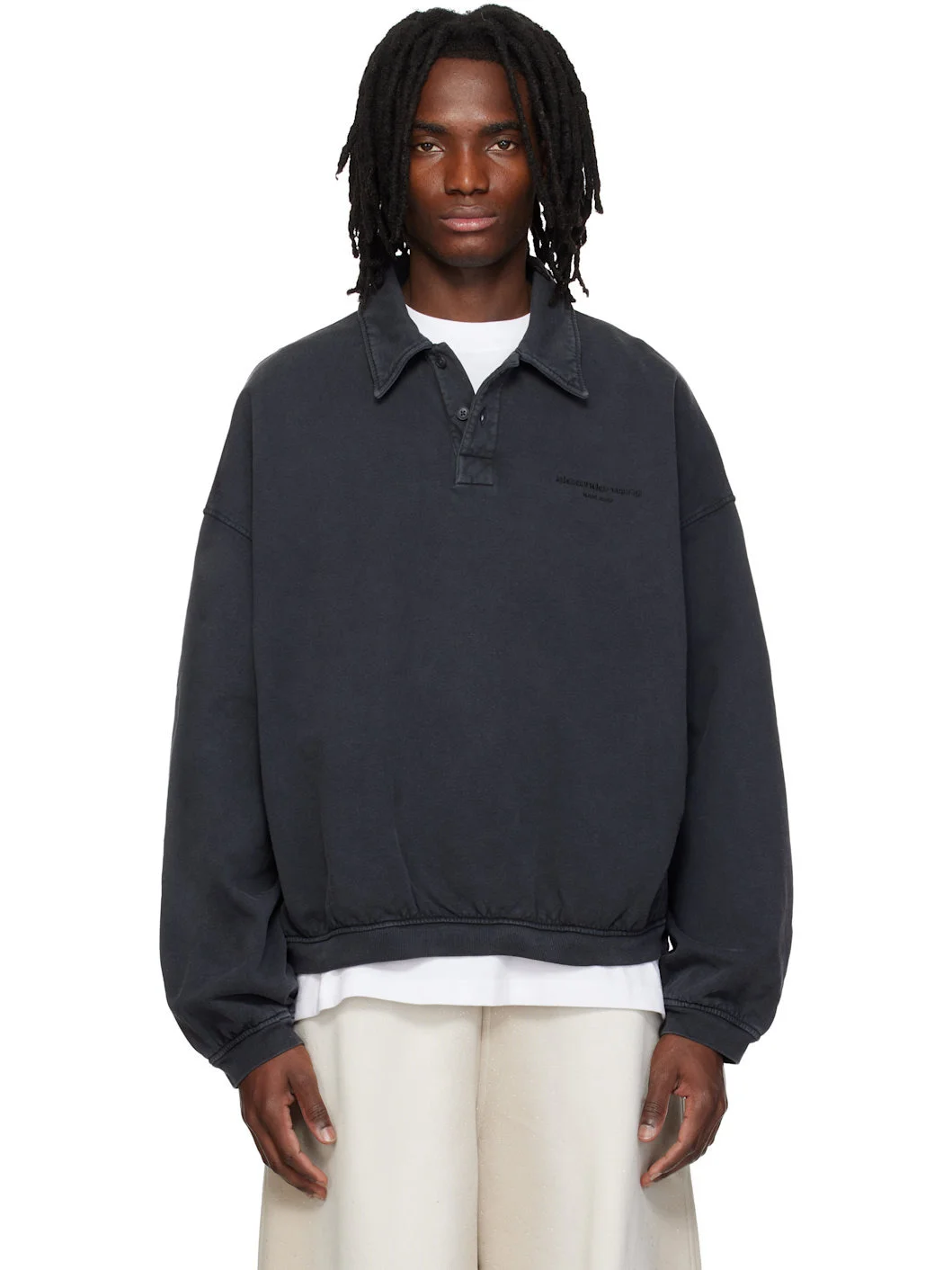 Black Long Sleeve Polo - 1