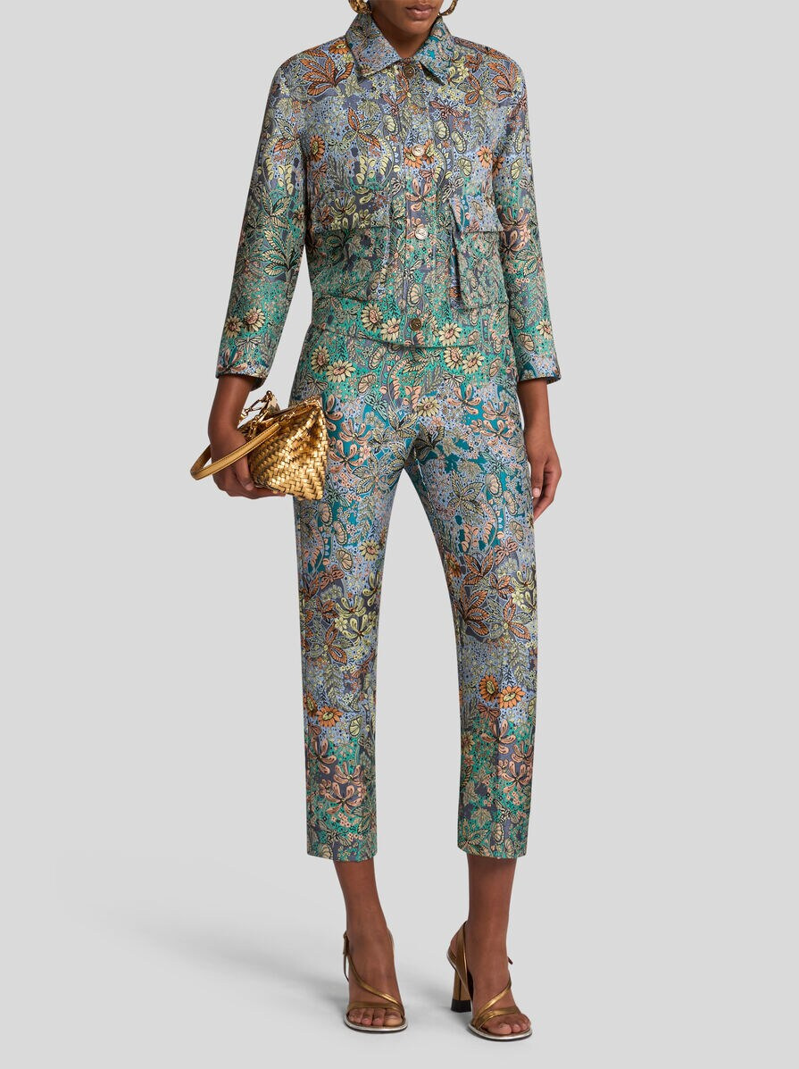FLORAL CIGARETTE TROUSERS - 4