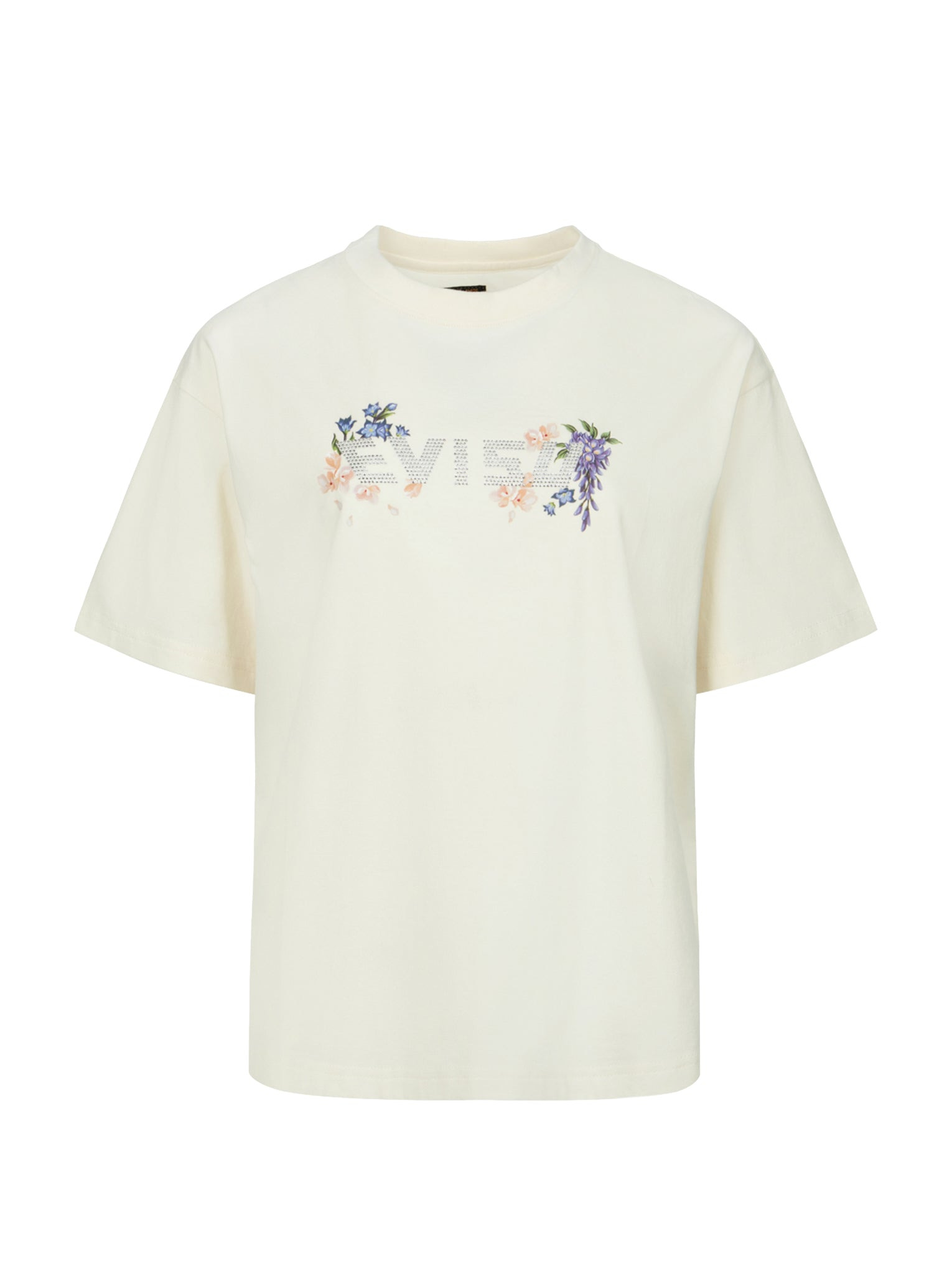 FLORAL PRINT AND RHINESTONE LOGO OVERSIZED T-SHIRT - 11