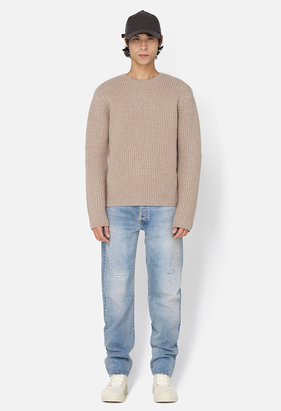 WOOL WAFFLE KNIT CREW - 3