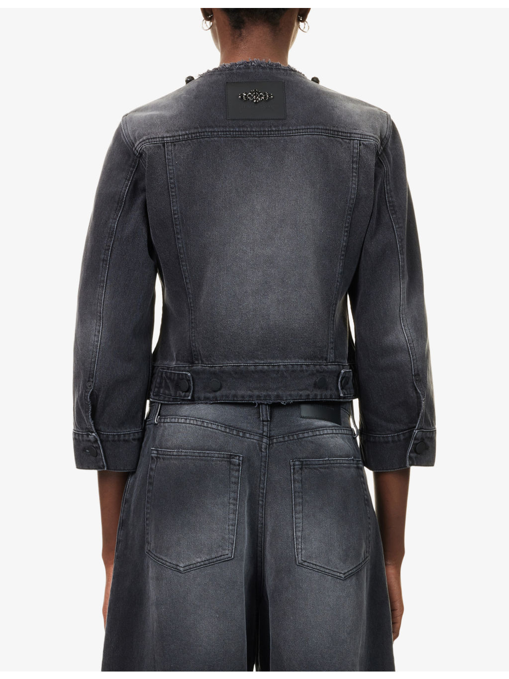 Tail Bead-Embellished Denim Jacket - 4