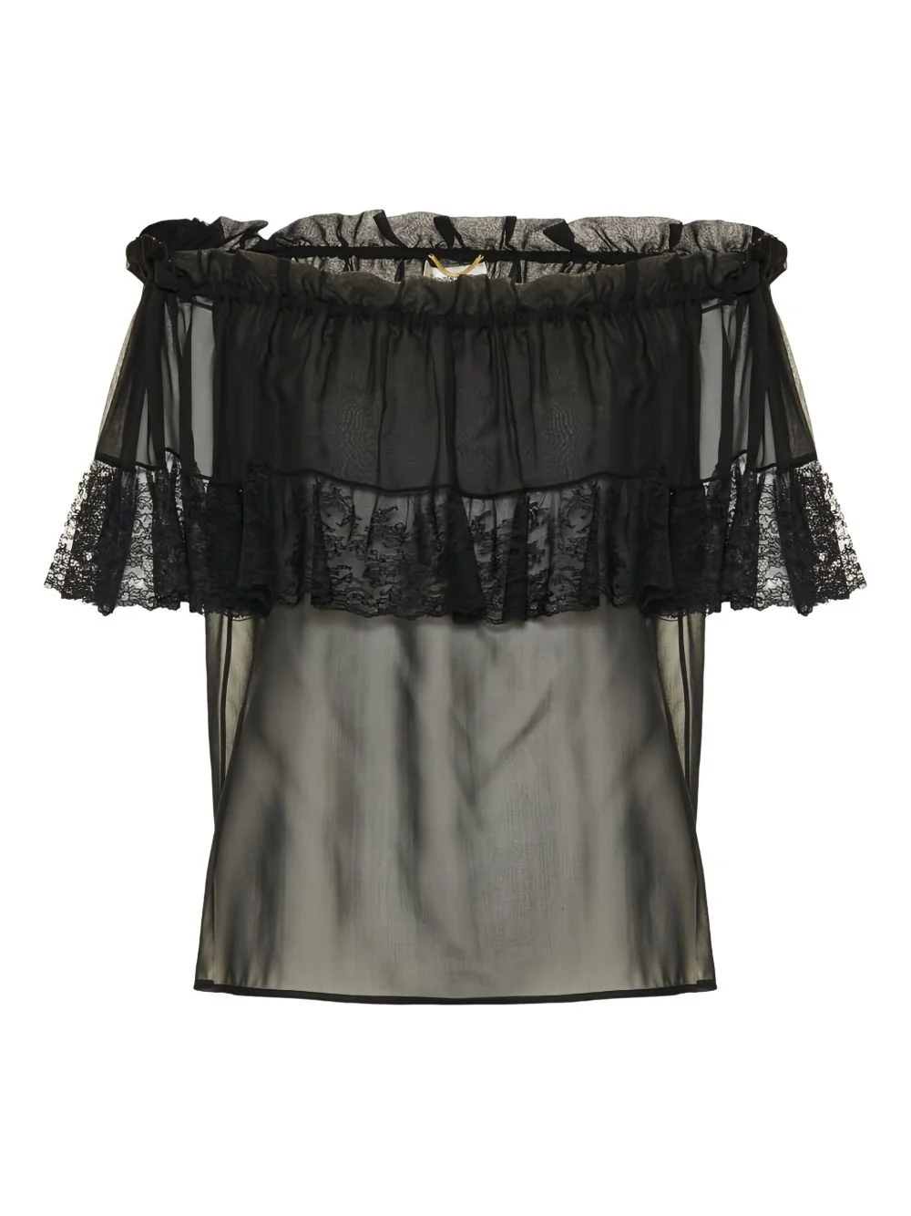 lace-trimmed ruffled top - 1