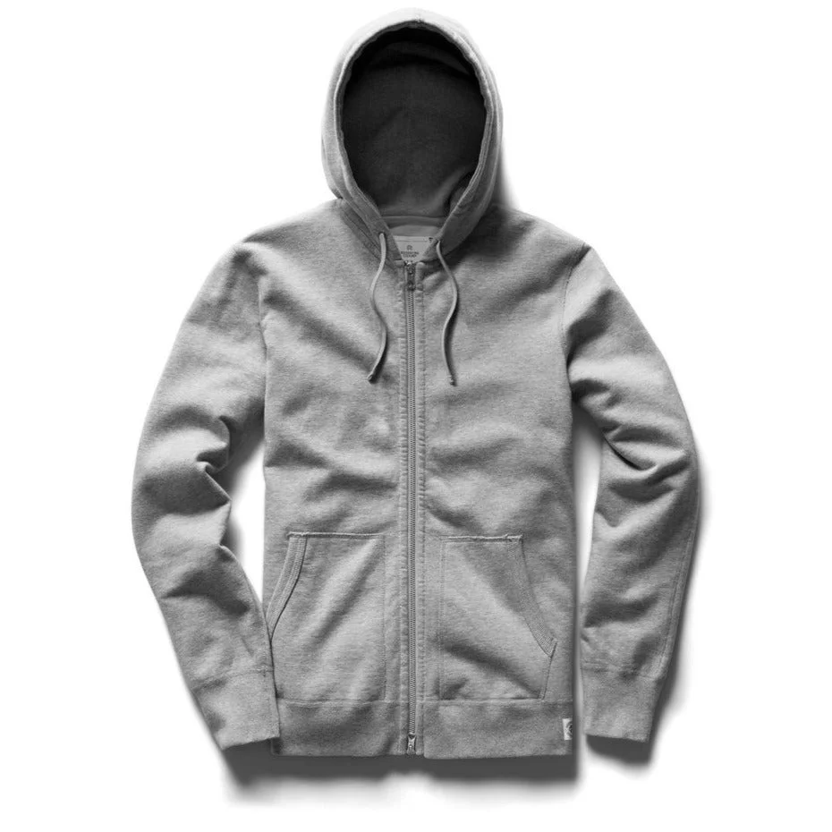 Lightweight Terry Zip Hoodie Heather Grey - 1