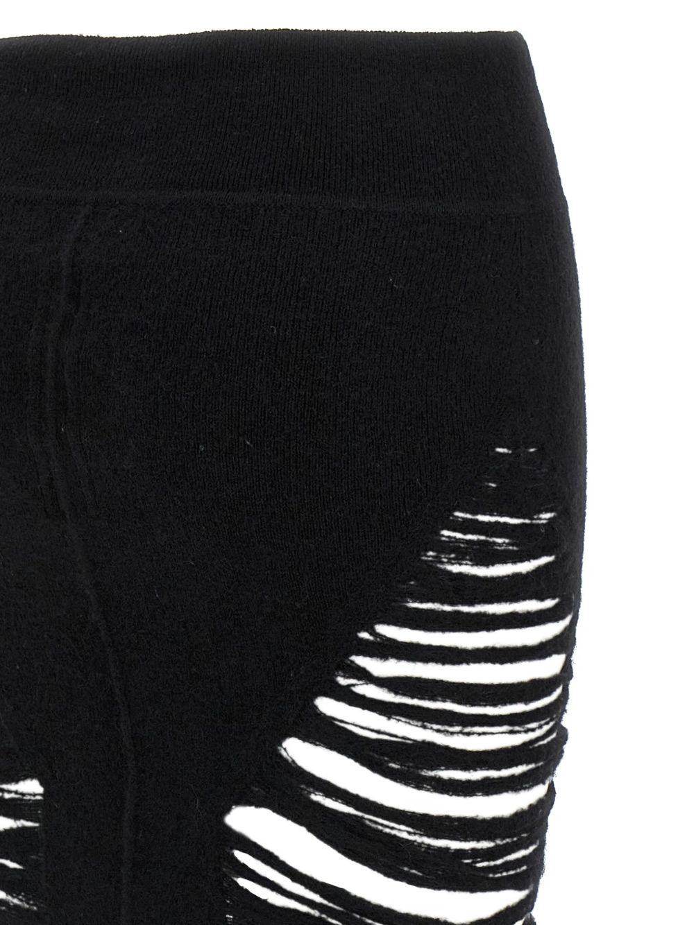 frayed cashmere skirt - 4