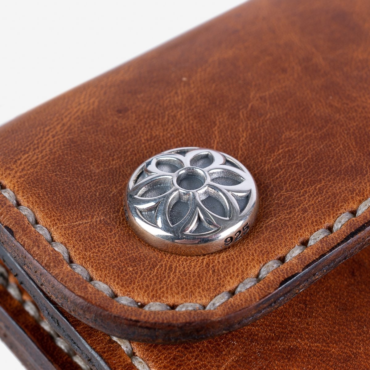 LE-ANSW-RU GOOD ART HLYWD Army/Navy Surplus Wallet w/ Sterling Silver Rosette Snaps and Rosette Prin - 6