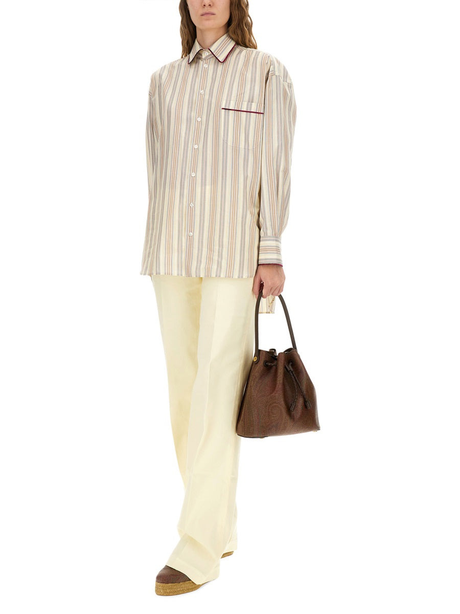 Etro Women Striped Cotton Shirt - 2