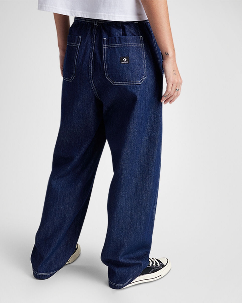Woven Denim Barrel Pants - 3