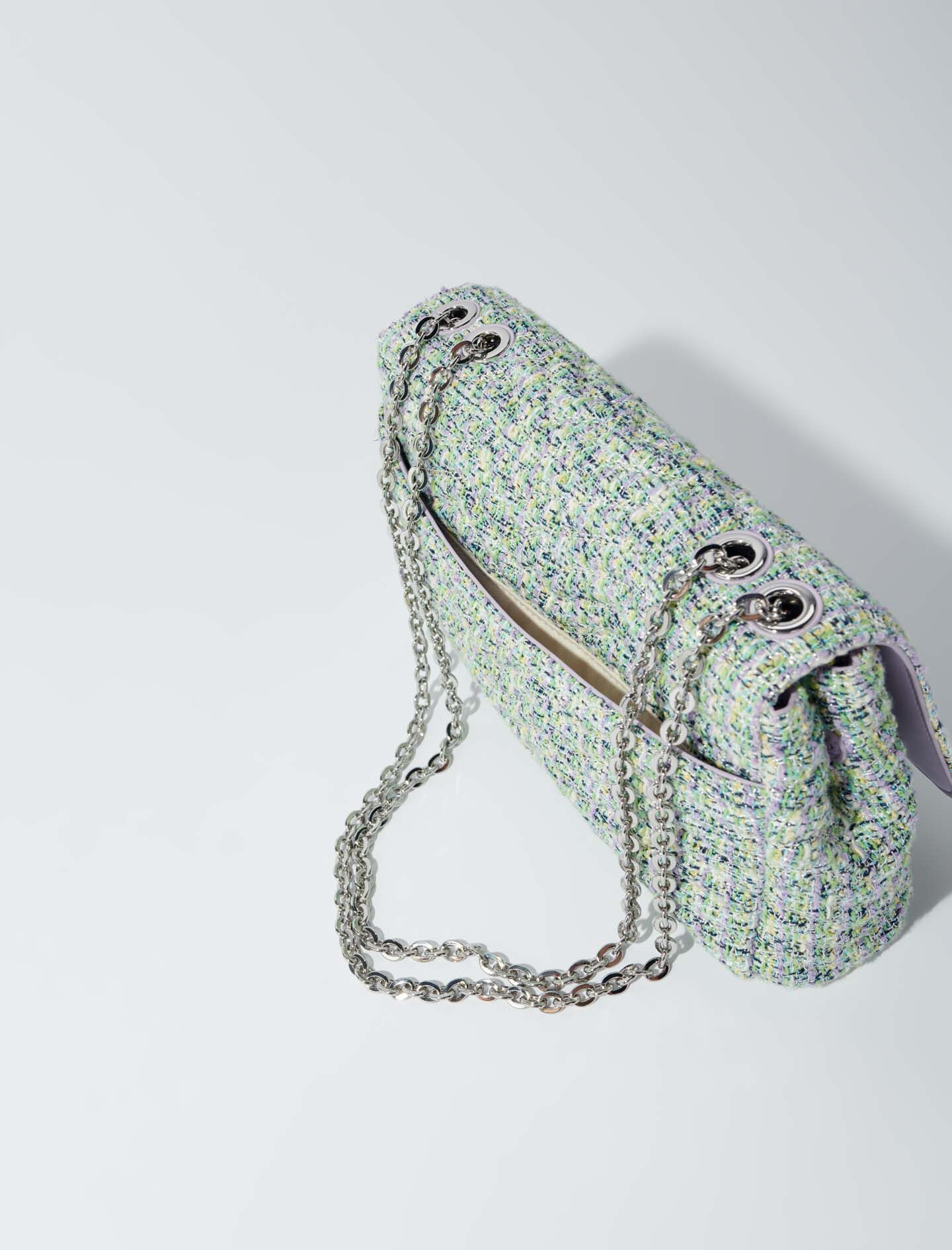 Clover bag with tweed chains - 2