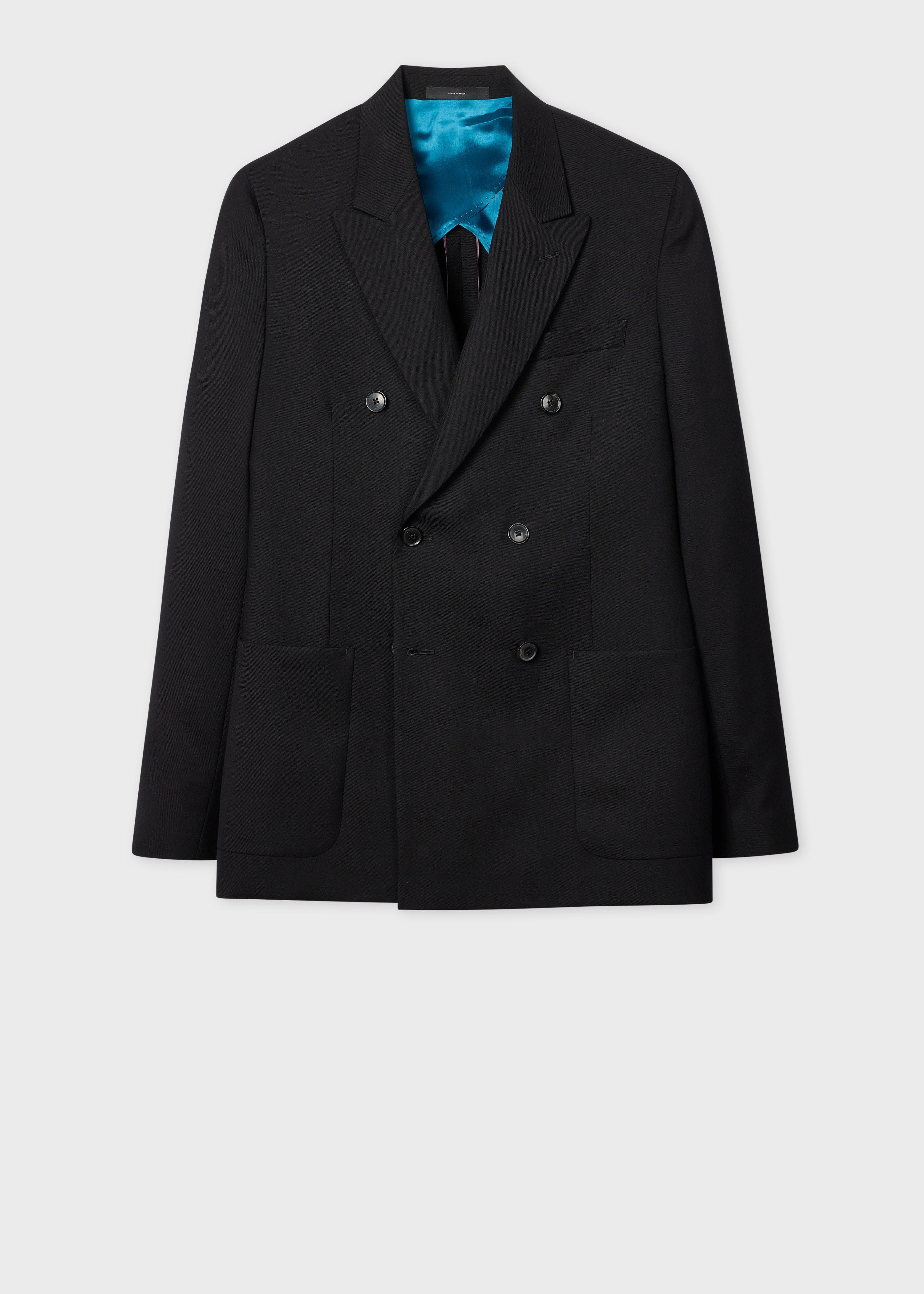 Tailored-Fit Black 'Suit To Travel In' Double-Breasted Blazer - 1