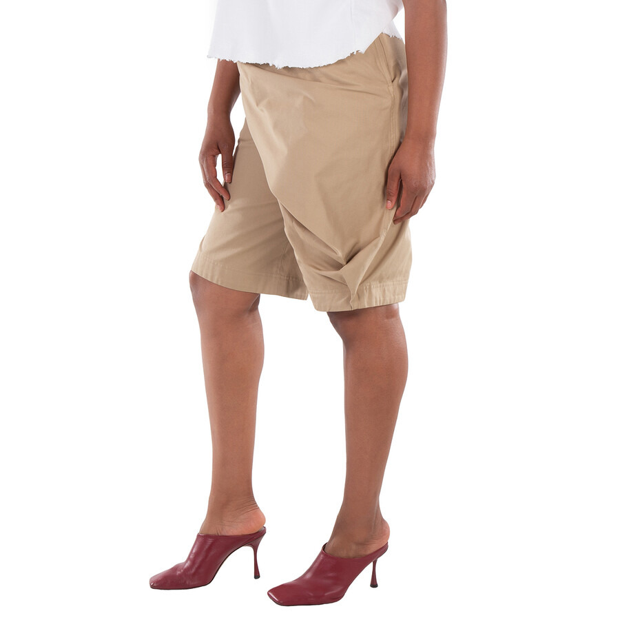 Loewe Logo Patch Pleated Cotton Shorts - 5