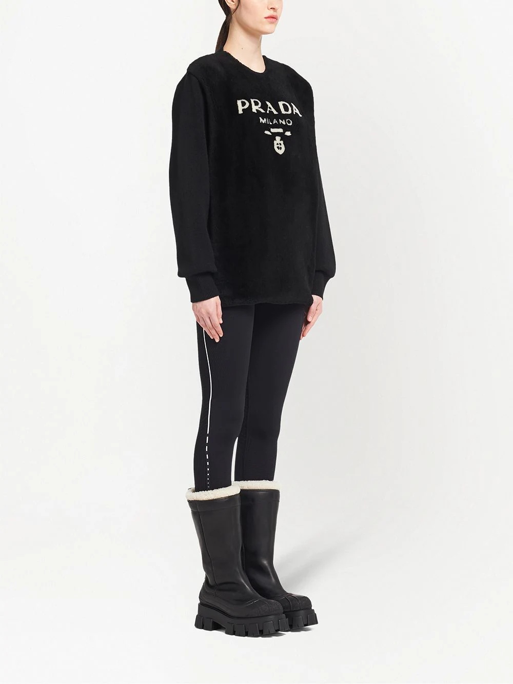 intarsia-knit logo jumper - 3