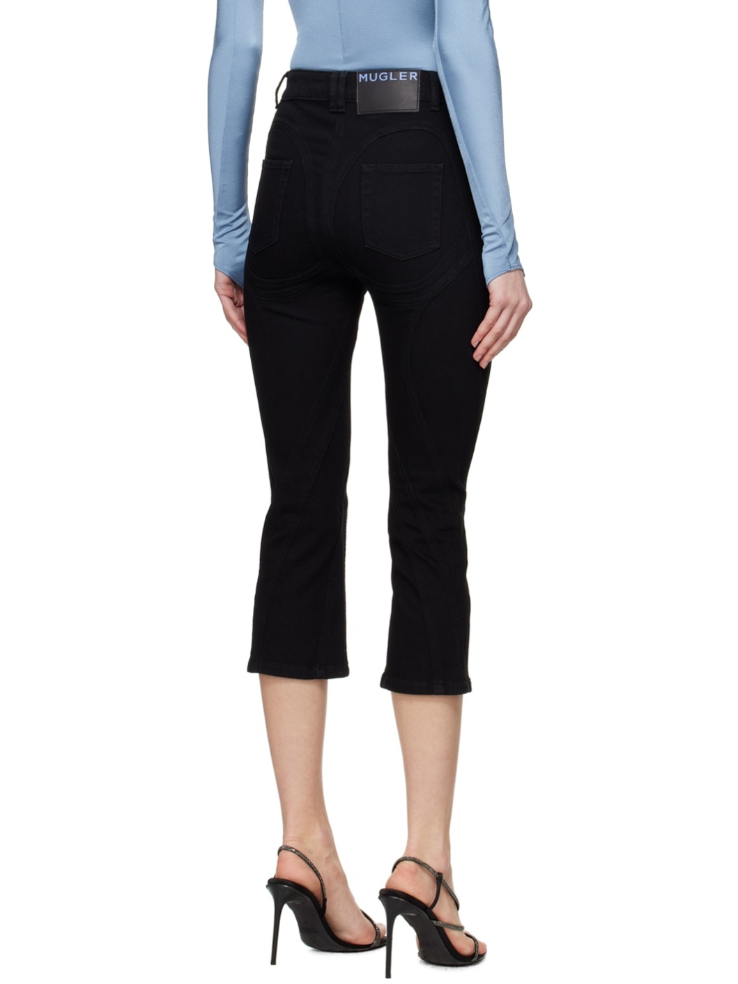 Black Spiral Crop Jeans - 3