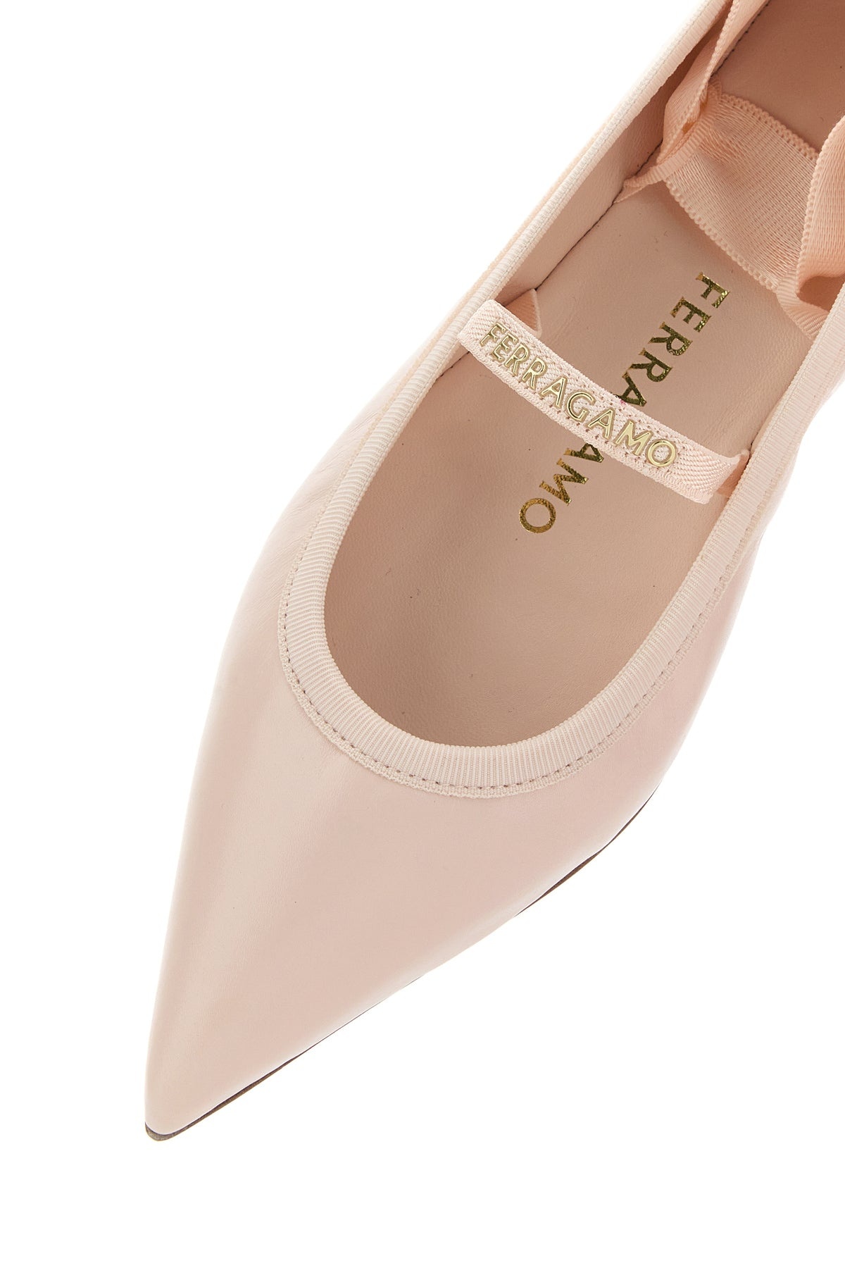 Pastel pink leather Carice ballerinas - 4