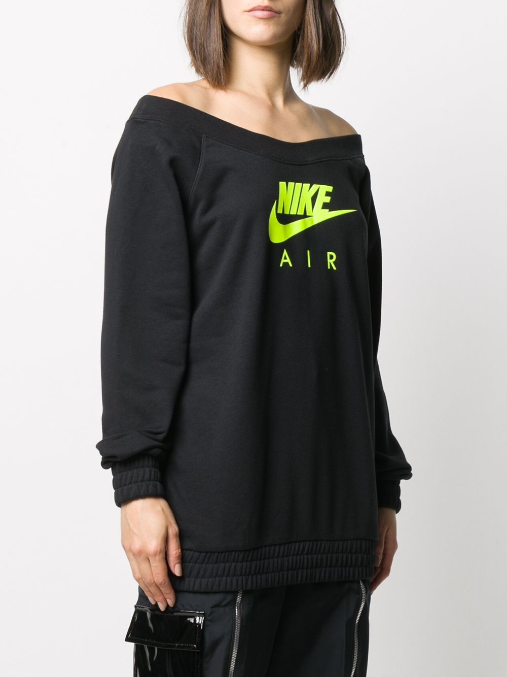 off-shoulder logo print sweatshirt - 3