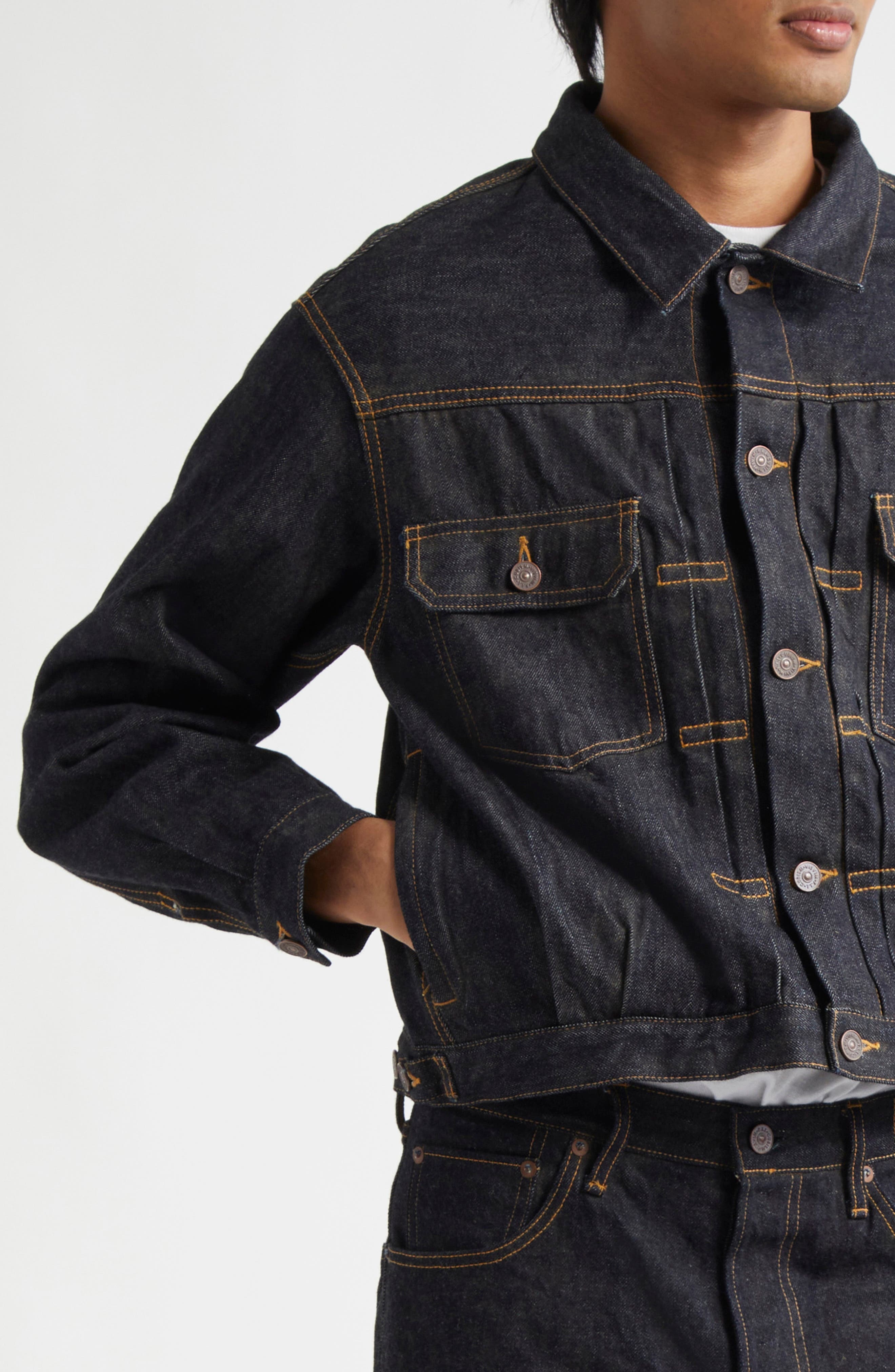 VISVIM 101X Oversize Overdyed Denim Jacket in Raw Mud Od at Nordstrom - 5