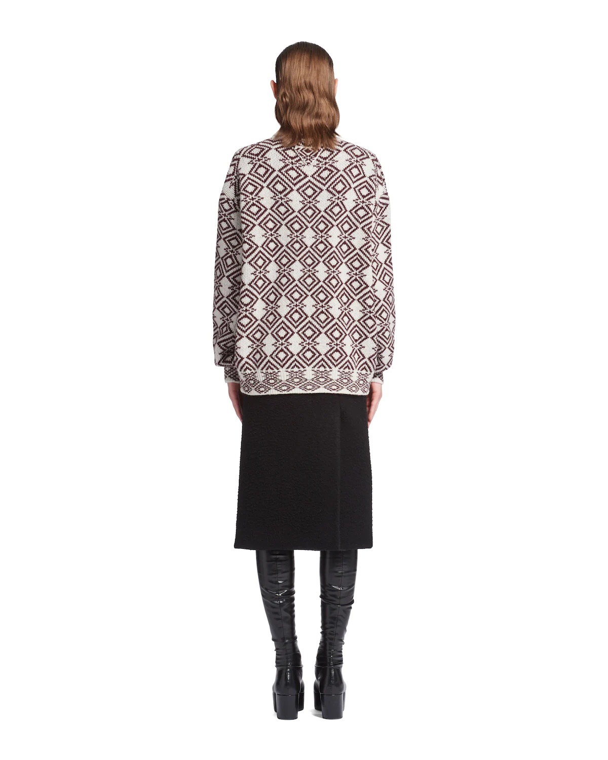 Oversized jacquard Shetland wool cardigan - 4