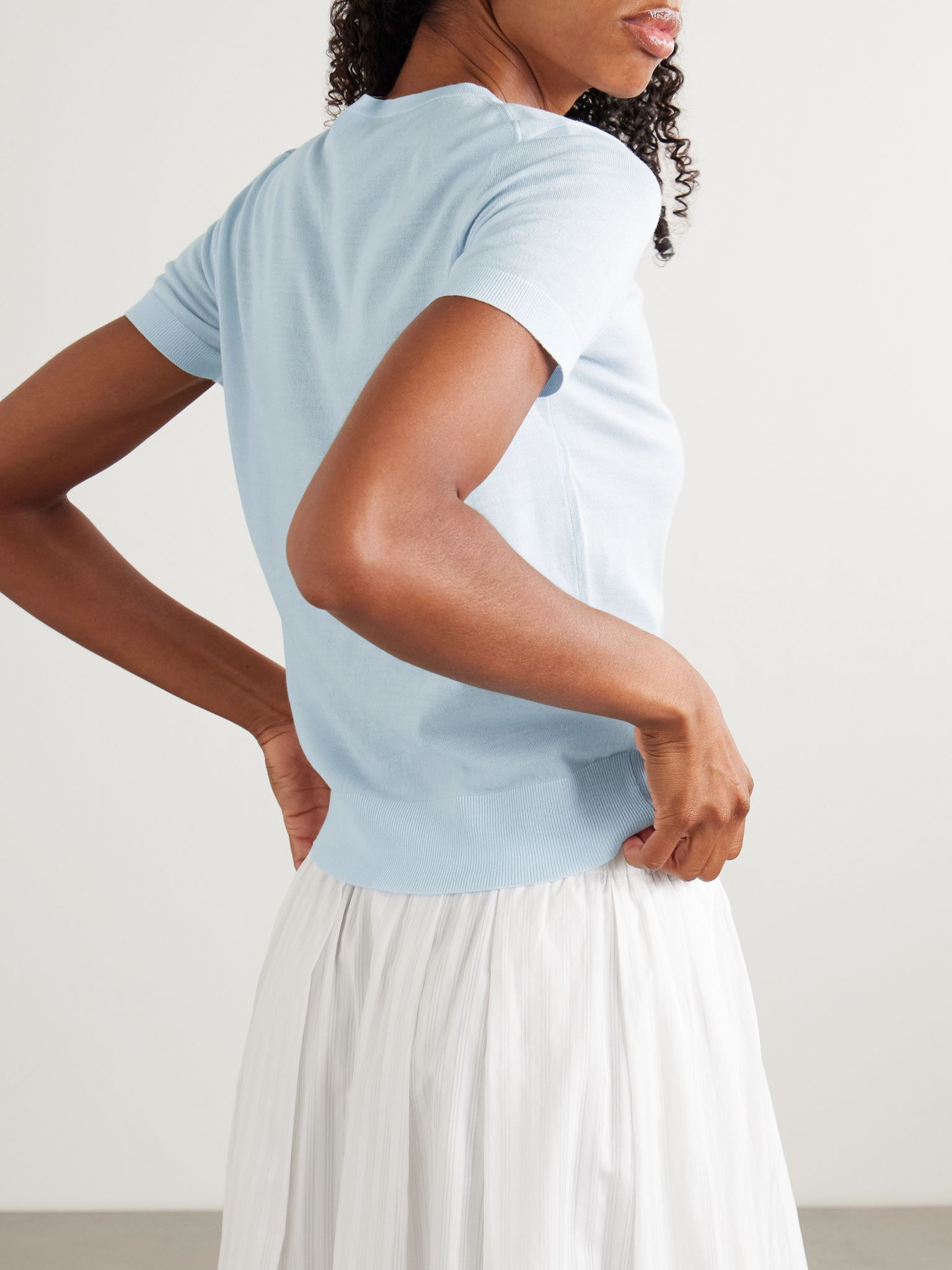 Merino wool T-shirt Light blue - 3