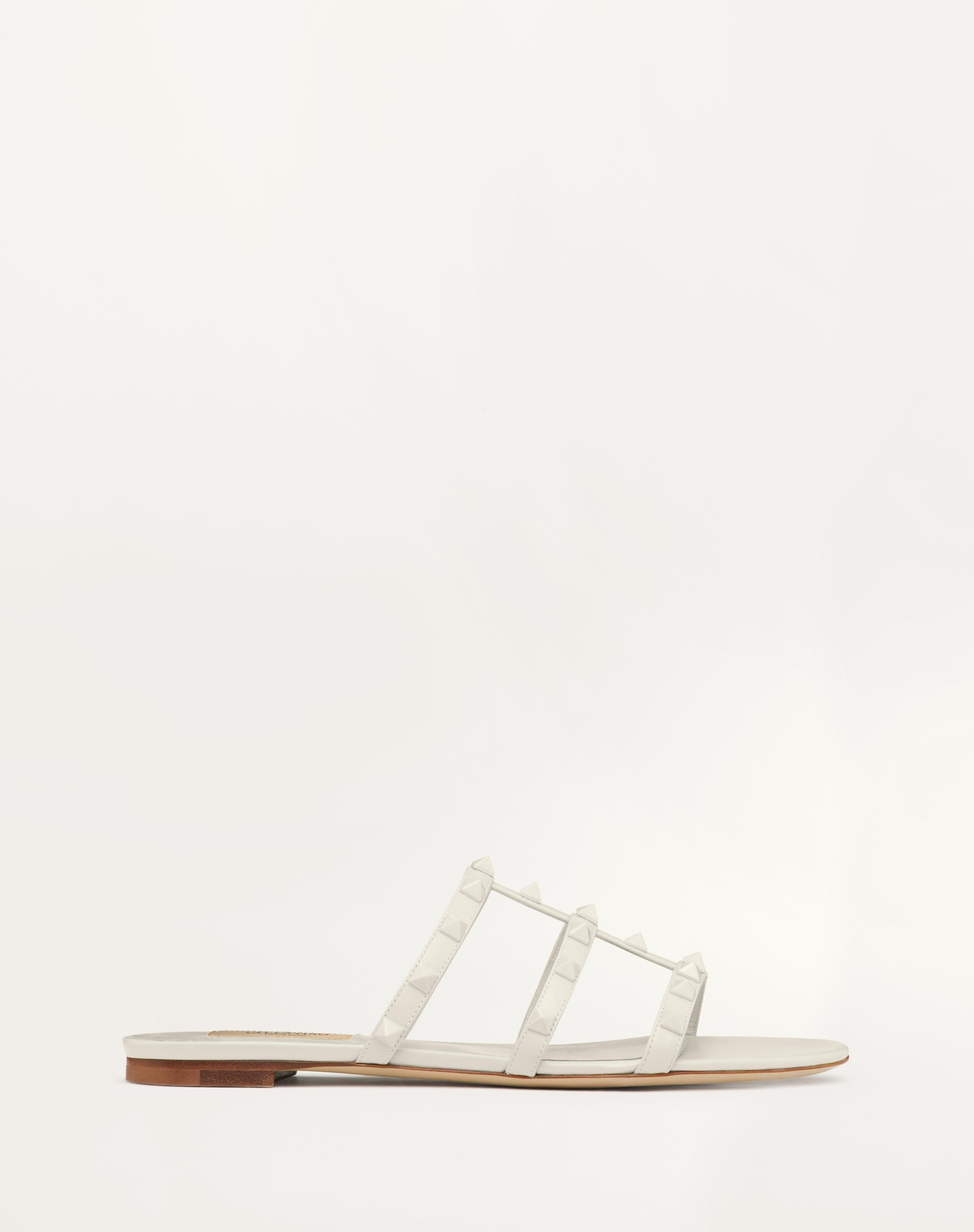 ROCKSTUD SLIDER SANDAL IN CALFSKIN WITH TONE-ON-TONE STUDS - 1