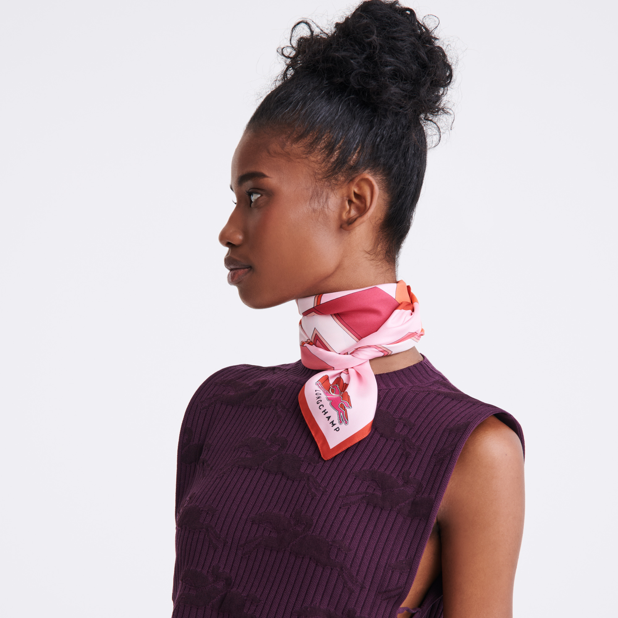 Longchamp University Silk scarf 70 Ballerina - OTHER - 2
