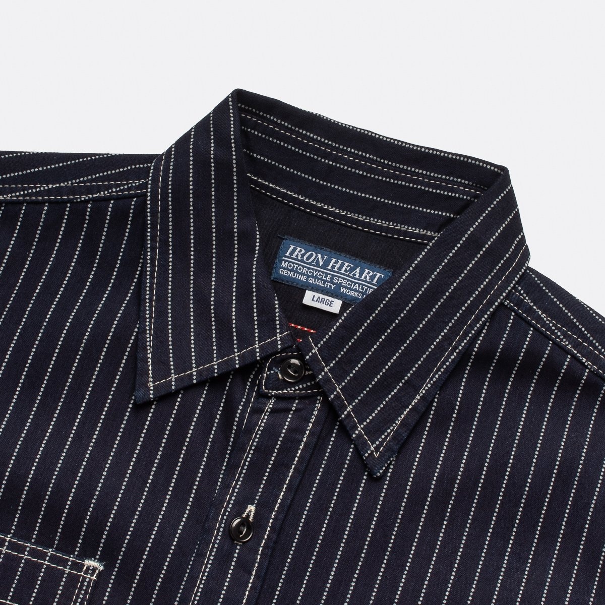 IHSH-284-IND 6oz Wabash Short Sleeved Work Shirt - Indigo - 6