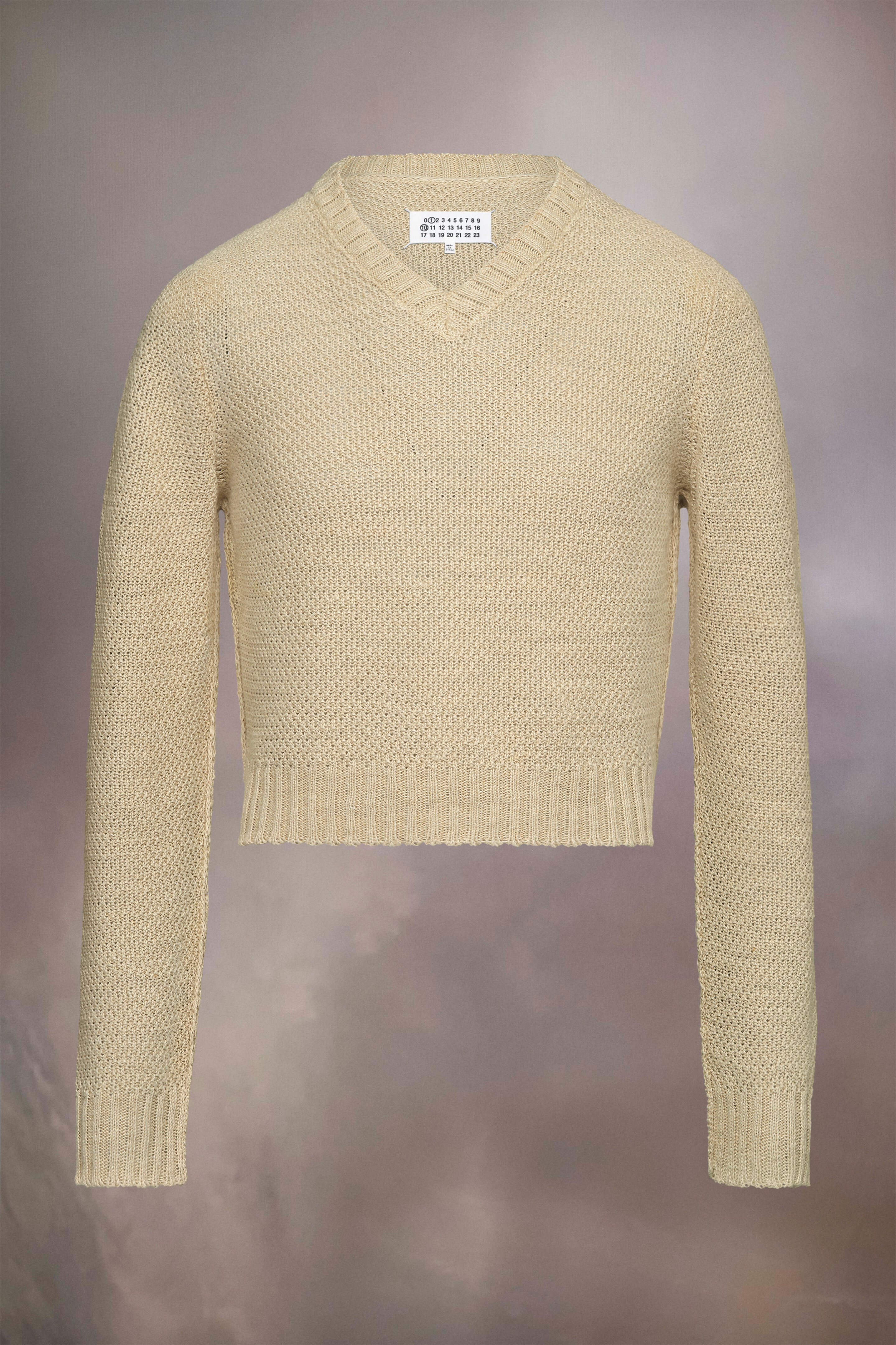 Hemp basket weave knit sweatshirt - 1