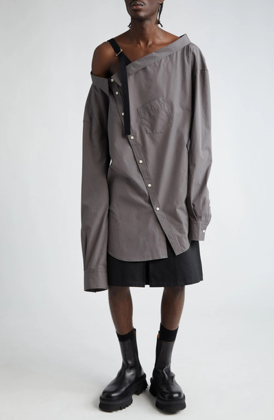 TAKAHIROMIYASHITA TheSoloist. Asymmetric One-Shoulder Cotton & Silk Button-Up Shirt with Removable Collar outlook