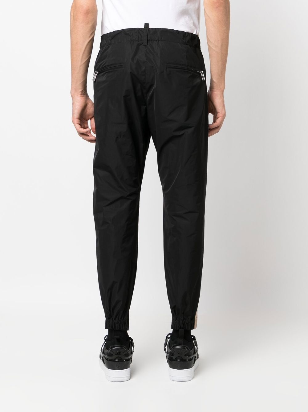 logo-tape tapered trousers - 3