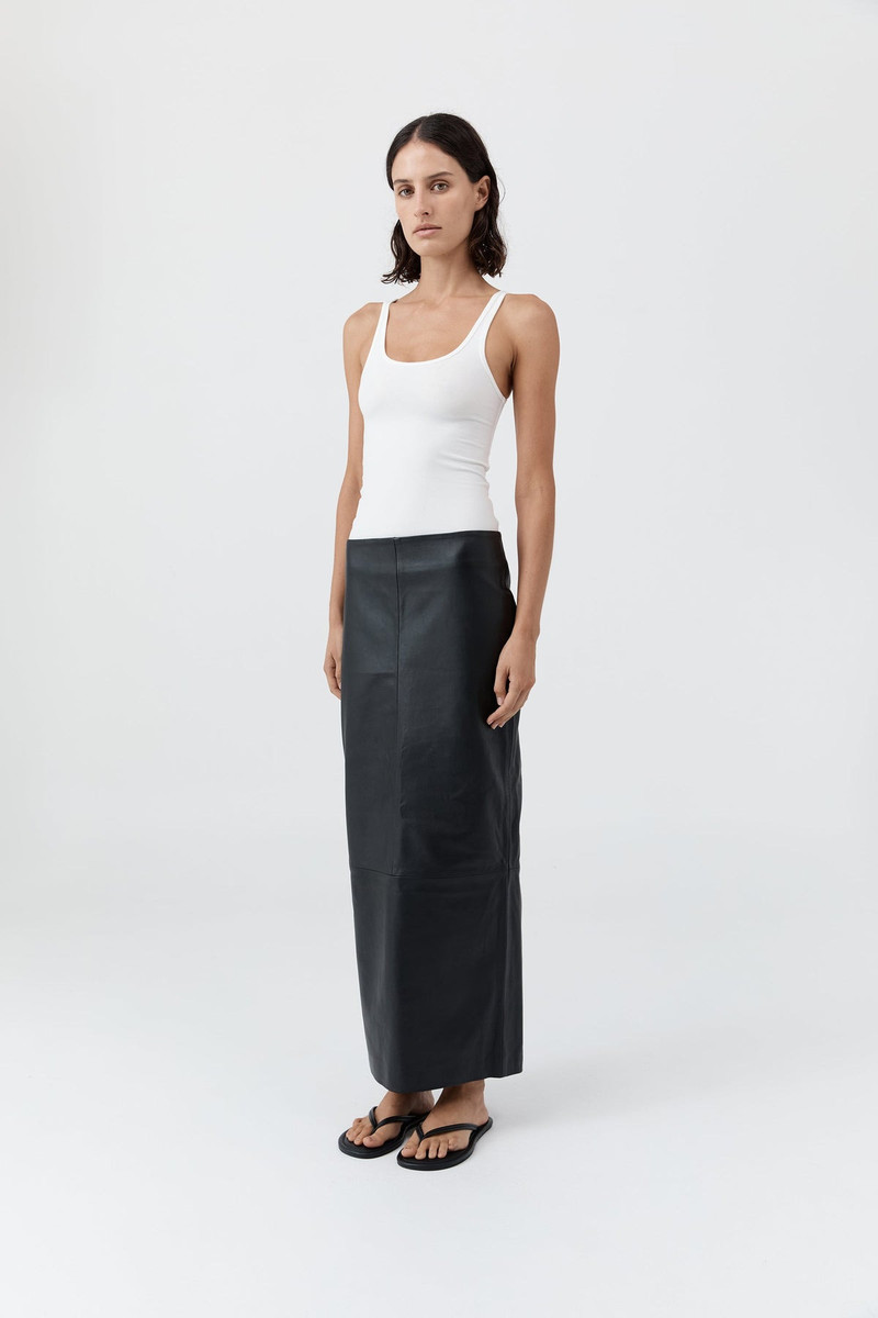 Soft Jersey Slim Scoop Tank - White 3