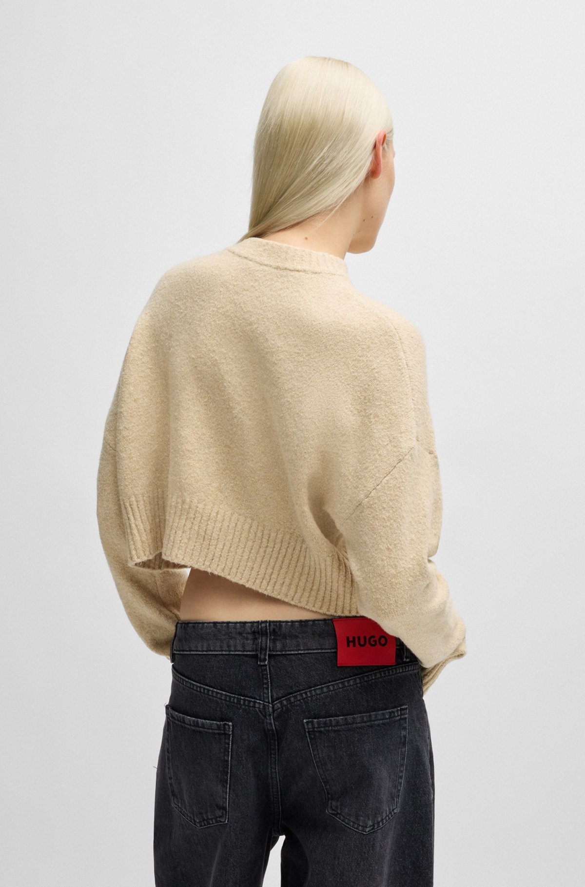 RELAXED-FIT SWEATER WITH STACKED LOGO - 4