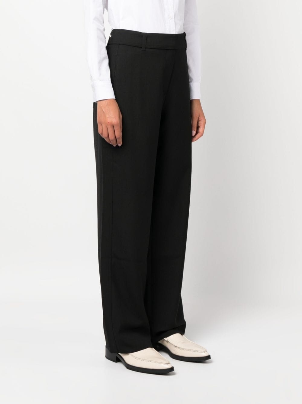 virgin wool wide-leg trousers - 3