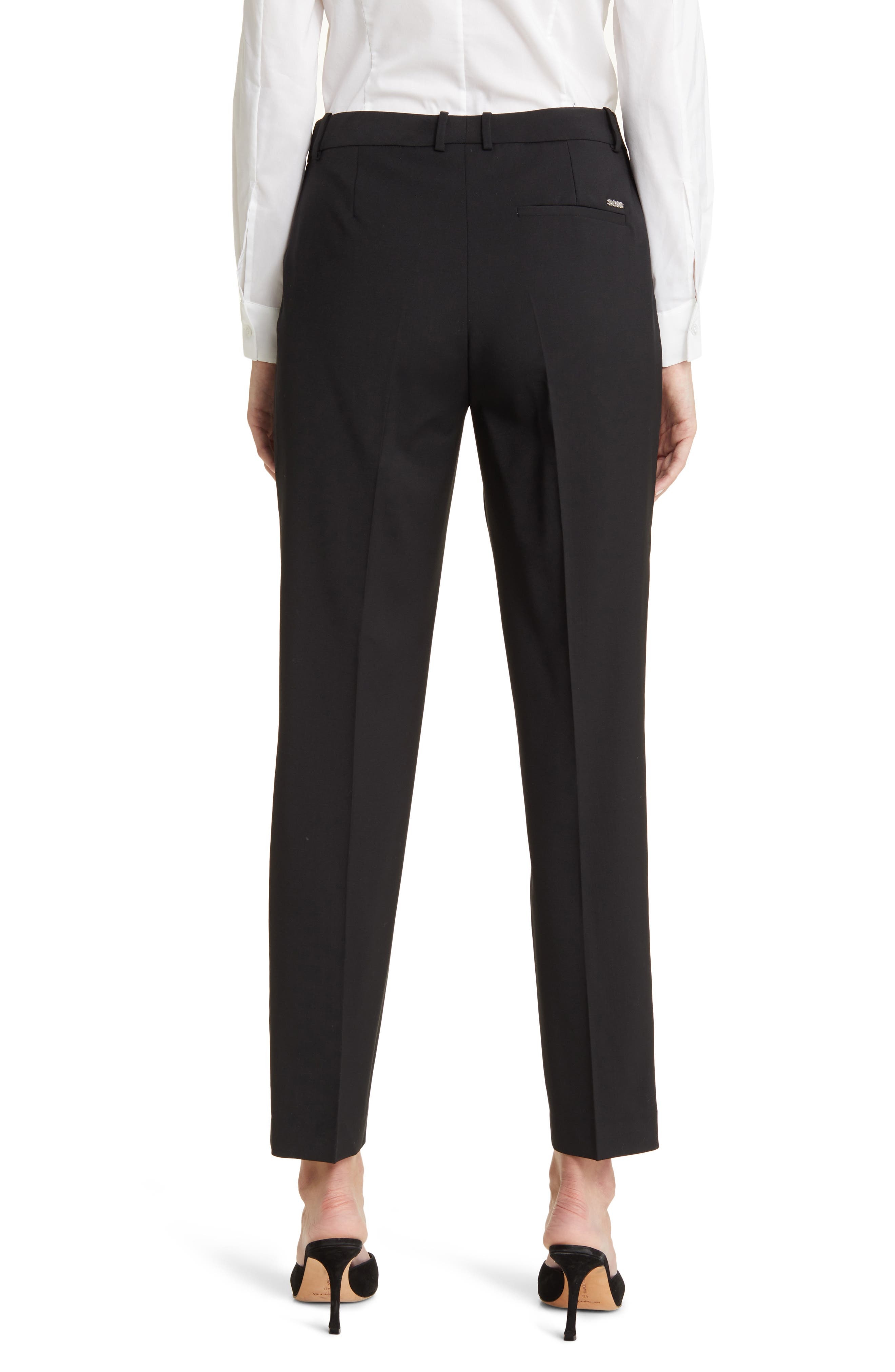 BOSS Tiluna Slim Fit Pants in Black at Nordstrom - 2
