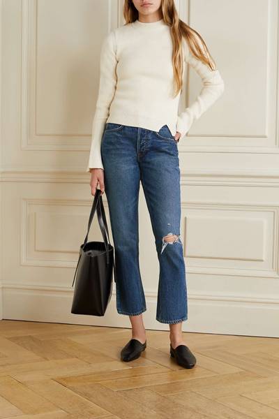 GRLFRND Karolina cropped distressed high-rise straight-leg jeans outlook
