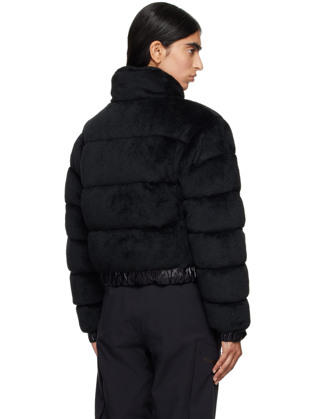 Black Ayse Faux-Fur Down Jacket - 3